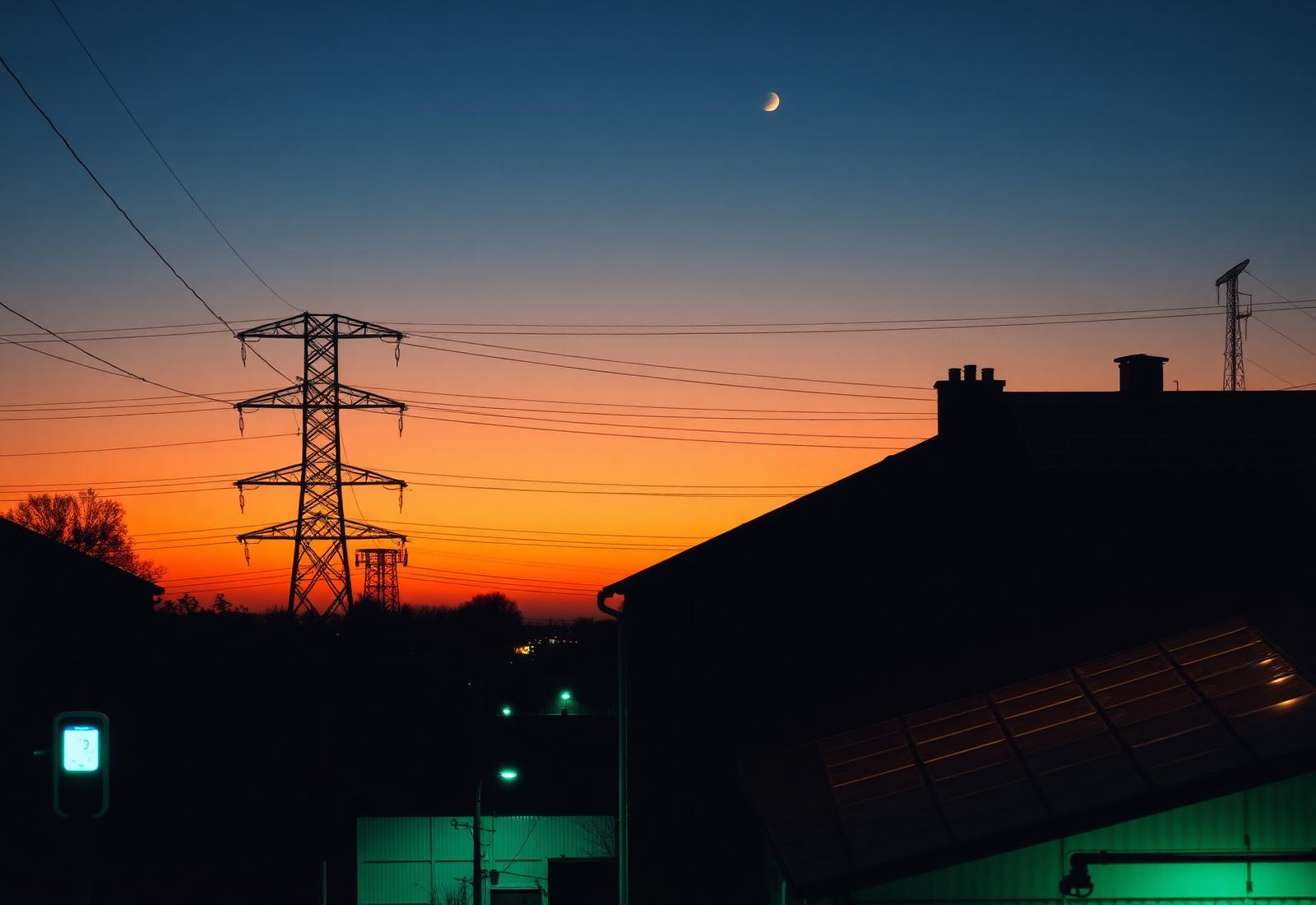 Europese energie-infrastructuur bij schemering